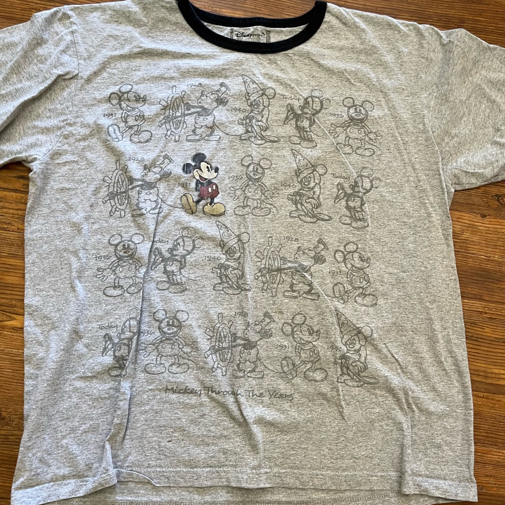 Disney Store Ringer Tshirt Mickey Through The Years Xl